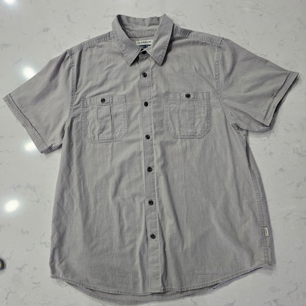 Magellan Outdoors Mens XL Short Sleeve Button Down Shirt Classic Fit Cotton